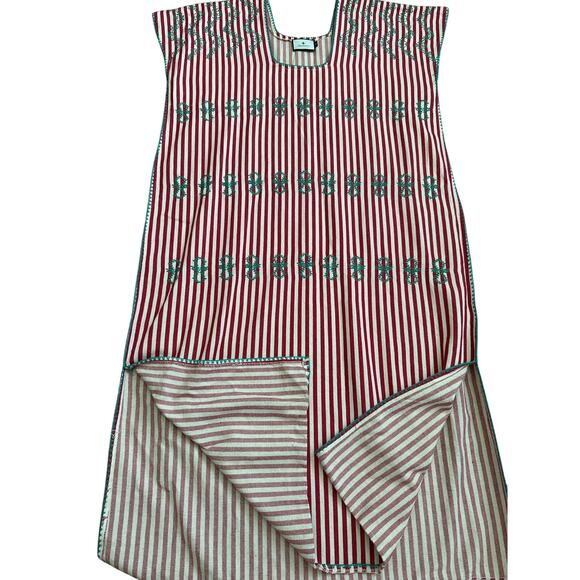 Tuckernuck Oversized Red Stripe Sullivan Embroidered Canvas Caftan Size XS - Picture 9 of 13